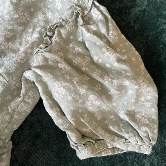 Lalibela Not Perfect Linen Floral Dress Light Green Medium - Picture 6 of 13